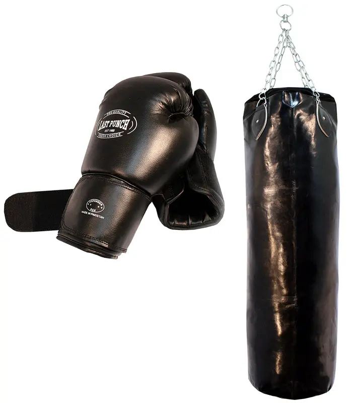 Last Punch Pro Boxing Set Heavy Duty Gloves & Punching Bag with Chains Training Kit