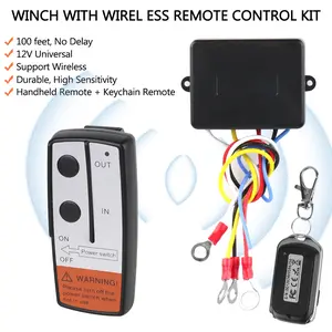 For Jeep Off-road ATV Trailer Wireless Winch Dual Remote Control Kit 12V 24V Switch Controller Winch Remote Control Wireless electric