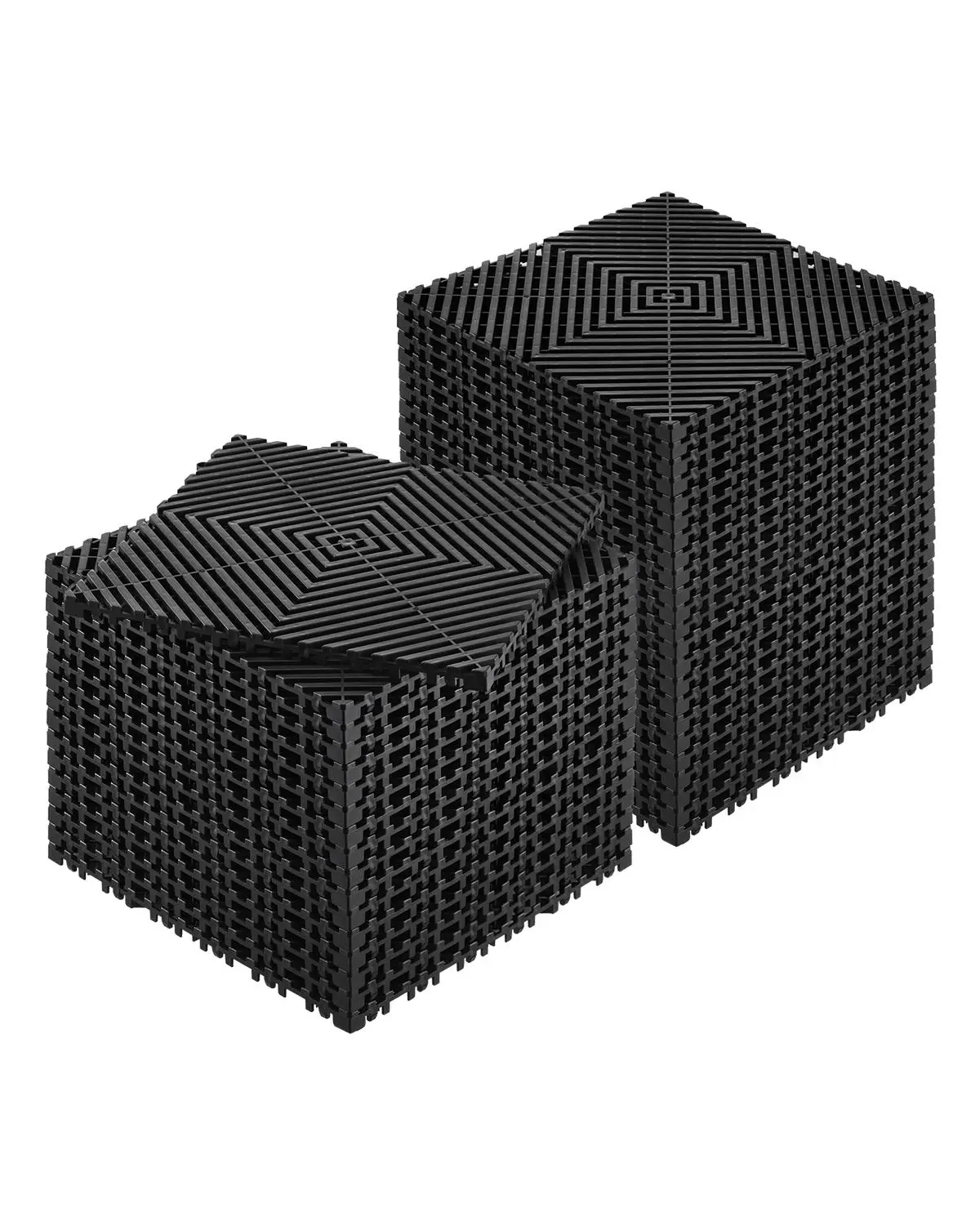 【Summerfinds】VEVOR Interlocking Drainage Mat,  , 12” x 12” Modular Interlocking Cushion, 40 Pcs Splicing Drainage Mats, Non-Slip Black PP Drainage Floor Tile and Shower Mat, for Garage, Garden, Kitchen & Outdoor