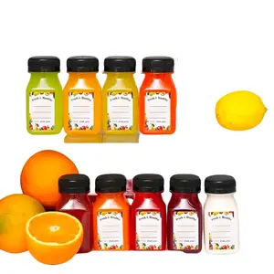 24pcs 4oz Mini Plastic Juice Bottles With Caps Empty Reusable Clear Containers With Lids Label Funnel And Brush Bulk Beverage Containers For Juicing Milk Smoothies Fridge