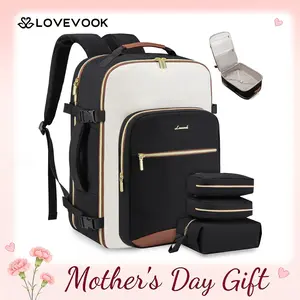 【Mother's Day Gift】LOVEVOOK Colorblock Carry-On Travel Backpack with 3 Packing Cubes and Laptop Compartment - Personal Item, TSA-Friendly, Airline Approved Travel Bag for Hiking, Overnight, Weekend，Tiktokshopstockup