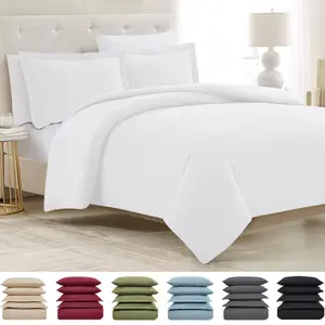 Mellanni Duvet Cover Set - 5-Piece Iconic Collection - Soft Breathable Microfiber Cooling Machine Washable - Cozy Bedroom Bedding