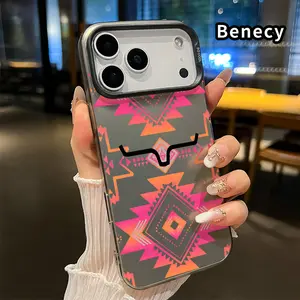 Compatible with iPhone 17 16 15 14 Pro Max 13 12 11 XR XS Plus Air E Phone Case Geometric Tribal Dream IMD Hard PC Back Soft TPU Edge Drop-Resistant Cover