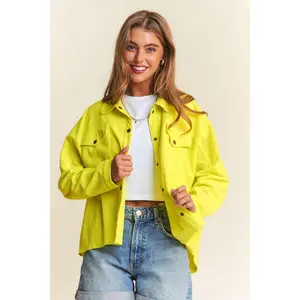 J.NNA Snap Down Long Sleeve High Low Shacket