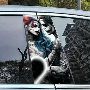 2pc Car B Pillar Protection Sticker, Easy Peel & Stick, Sunproof Waterproof Scratch Resistant, Fits All Vehicles, Car Exterior Decoration