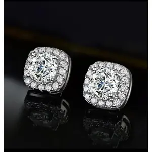 S925 Silver Moissanite Stud Earrings | Classic & Fashion Ear Jewelry Gift for Men