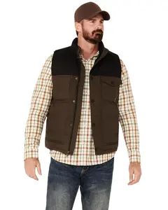 Brothers And Sons Men's Utility Puffer Vest - Basho23v16-Dkbrwn