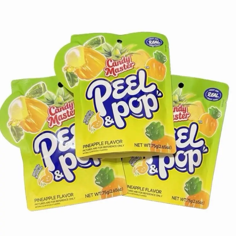 Candy Master Peel & Pop Pineapple Peelerz 75g Gummies Snack Peelable Gummy s outdoorfun