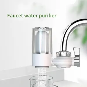 Kitchen Sink Faucet Water Filter, Water Filter System - Reduces Chlorine, Limescale & Heavy Metals, Replaceable Activated Carbon Core, Plastic Bottle Design, Ideal for Home Use, Water Filtration, Sleek Water Purifier, Durable Plastic Filter