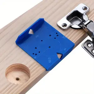 Hinge Drilling Locator, Cabinet Door Hinge Punching Positioning Ruler Template, Woodworking Hinge Installation Auxiliary Tool, Door Hardware