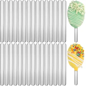 30 Pieces Reusable Acrylic Mirror Ice Pop Sticks with Cakesicle Mold for Cake Pop Ice Cream, Ideal for Home Baking Candy Gifts Party Craft