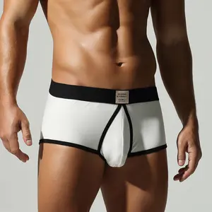 TAUWELL 3-Pack/ 1-Pack Men's Boxer Briefs, Soft Cotton Stretch Underwear, Breathable and Sweat-Absorbent, Stylish Color-Contrast Trim, Wide Black Waistband, Contoured Front, Perfect for Everyday Wear -26201