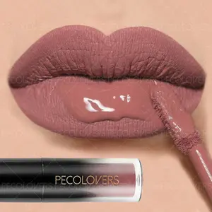 1PC Matte Velvet Brown Highly Saturated Glossy Lip Gloss Long-Lasting, Non-Stick, Moisturizing, Hydrating Liquid Silky Matte Lipstick with Matte Finish