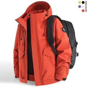 Men's casual outdoor cycling casual fashion jacket - windproof sports mountaineering jacket with full-length zipper and long sleeves, durable men's top, suitable for cycling, hiking and cold weatherRAIMENTRY