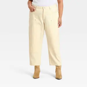Women's Mid-Rise Painter Boyfriend Jeans - Universal Thread Khaki 20