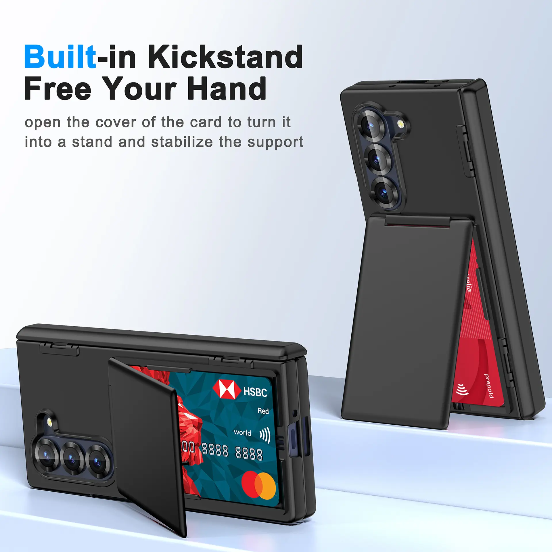 New Arrival Minimalist Silicone Smartphone Casing for Samsung Galaxy Z Fold7-Z Fold6 Series, Kickstand Cover with Card Pocket, Soft-Touch Protection Handheld Device Accessory