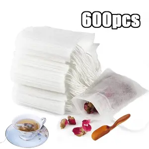 600 Pcs Disposable Tea Bags for Loose Leaf Tea,Tea Filter Bags with 1 Tea Spoon for Loose Tea Loose Leaf Tea,Coffee,Spice,Herbs,Valentine's Day Gifts,Hand Tools Kits