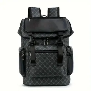 [Stylish Backpack for Teenager] Lightweight PU Material, Stylish Large-Capacity Backpack for Teenager & Teenager - Multi-Compartment Design with Adjustable Shoulder Straps, Laptop Compartment, and Mesh Bottom - Perfect for Travel, School, and Outdoor Adve