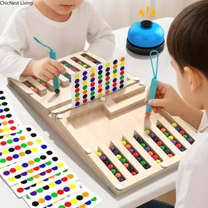 Montessori Magnetic Maze Board Toy Set, Color Cognition, Logic Thinking, Hand-Eye Coordination, Wooden Puzzles Educational Toy for Kids