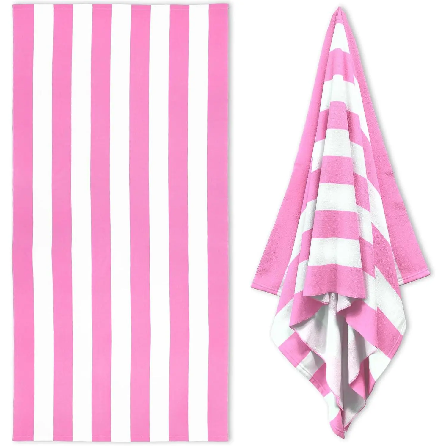 PAUSEBOLL Quick-drying Microfiber beach towel - Soft and lightweight striped lightweight pool towel/travel towel, easy to carry without taking up space, excellent water absorption, suitable for both men and women.