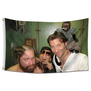Movie The Hangover Tapestry 3x5 Feet Aesthetic Wall Decor Art Poster Banners Hanging Print Funny Meme Tapestry Bedroom Decoration Party Backdrops College Dorm