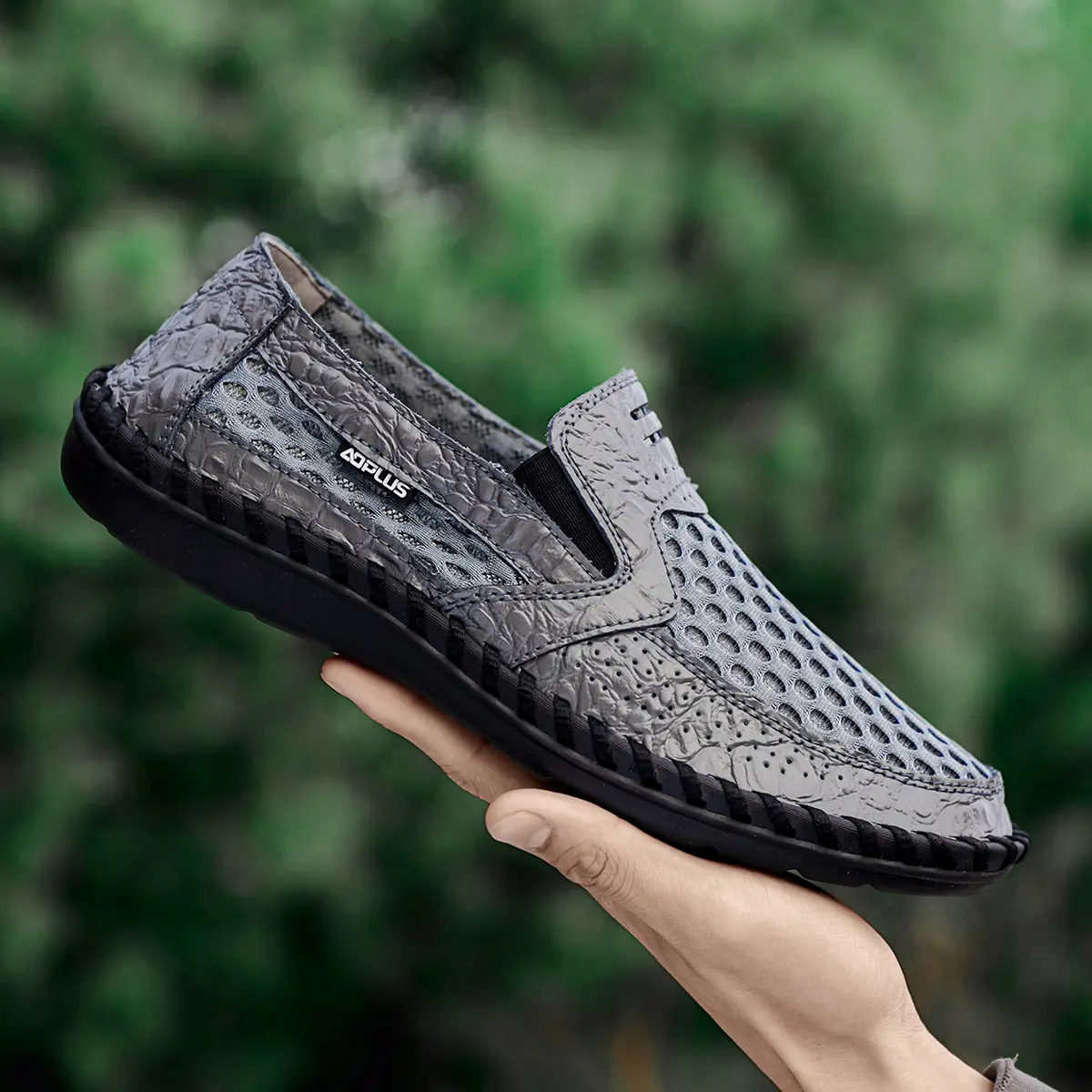 AOPLUS Boss Loafers with Secret Comfortl Croc-print luxury with hidden airflow 3D mesh.3-secondslip-on.Your stealth upgrade from meetings toprivate time.#StealthWealth#MensStyle