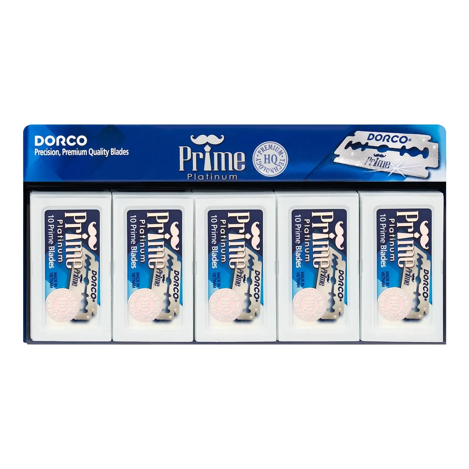 DORCO STP301 Prime Platinum Coated Extra Double Edge Traditional Razor Blades (100-Count Multi-Pack) - Premium Stainless Steel, Rustproof, Super Sharp, Easy Rinse, Razor Refill Shaving, Body Care, Smooth Shave, All Skin Types