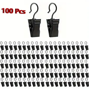 A Set of 100 Pcs Curtain Clips with Hooks,Stainless Steel Mini Metal Curtain Clips,Hanging Curtain Clip for Bedroom,Bathroom,Home Decoration,Christmas Party Gifts,Hand Tools Kits