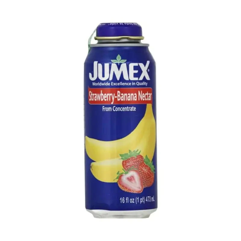 12-Pack Jumex Strawberry Banana Nectar - 15.5oz Gourmet Ambient Tropical Fruit Juice Drink, Cholesterol-Free, Natural Flavor, Cold Refreshing Smoothie Base, Bulk Wholesale Multipack, All Ages Pantry Essential Hydration Quencher