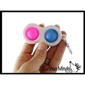 LAST CHANCE - LIMITED STOCK  - SALE - Double Bubble Hard Shell Key Chain - Bubble Wrap Pop Fidget Toy Clip