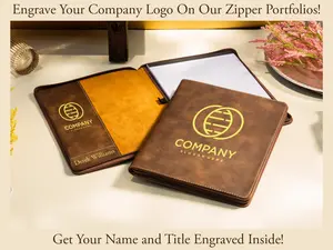 Personalized Refillable Portfolio - Custom Portfolio With Zipper, Custom Leather Portfolio, Personalized Padfolio, Business Gift, Phd Gift