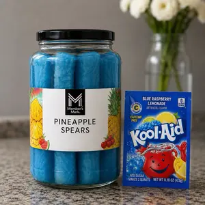 Blue Raspberry Lemonade Pineapple Spears | Viral Kool-Aid Pineapples