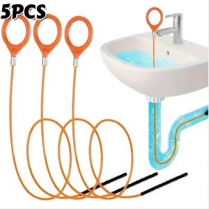 5 Pack Drain Clog Remover Tool,Drain Hair Cleaning Tool for Shower Kitchen Sink Bath Tub Bathroom Sink Snake Hair Remover for Kitchen,Sink Bathroom,Tub Toilet,Sink Blockage Remover