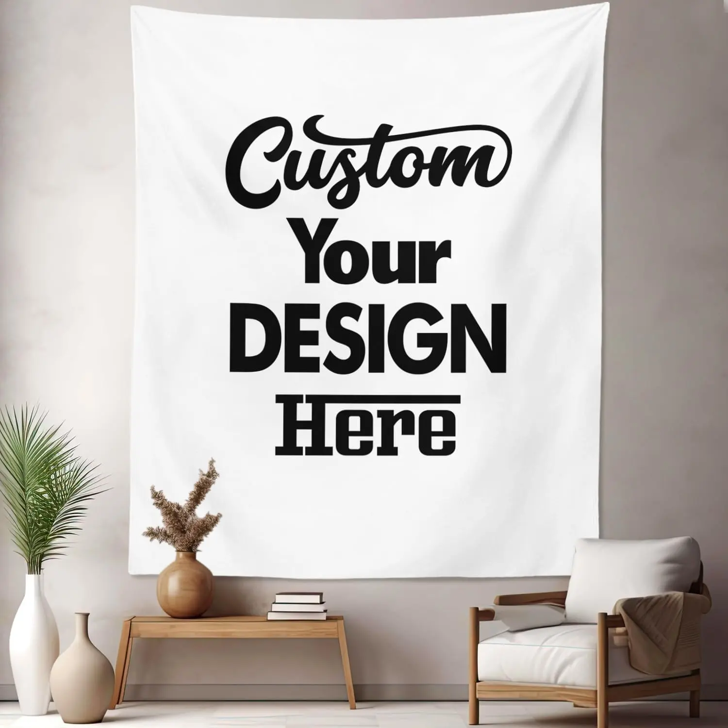 Custom Image-Upload Print Tapestry - Lightweight Home Decoration, Beach Room Wall Hanging, Personalized Bedroom Backdrop Banner, Outdoor-Ready Home Decor