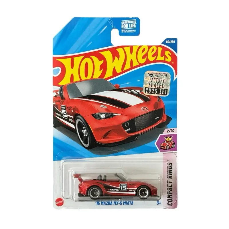 Hot Wheels 1:64 Scale ‘15 Mazda MX-5 Miata Yokohama Edition Diecast Metal Miniature Car, Collectible Model Toy, Collector’s Item