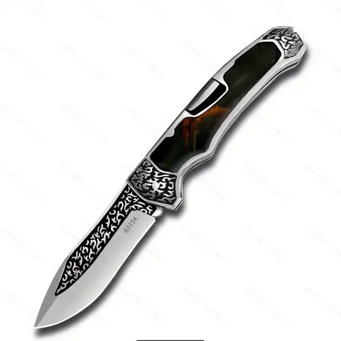 3.5 In Stainless Steel Kitchen Knife - Damascus Pattern Thick Blade, Ergonomic Lightweight Design, Easy to Pack, Durable, Rustproof, Scratch Resistant, Suitable for Kitchen & Camping Use, Ideal Gift for Friends