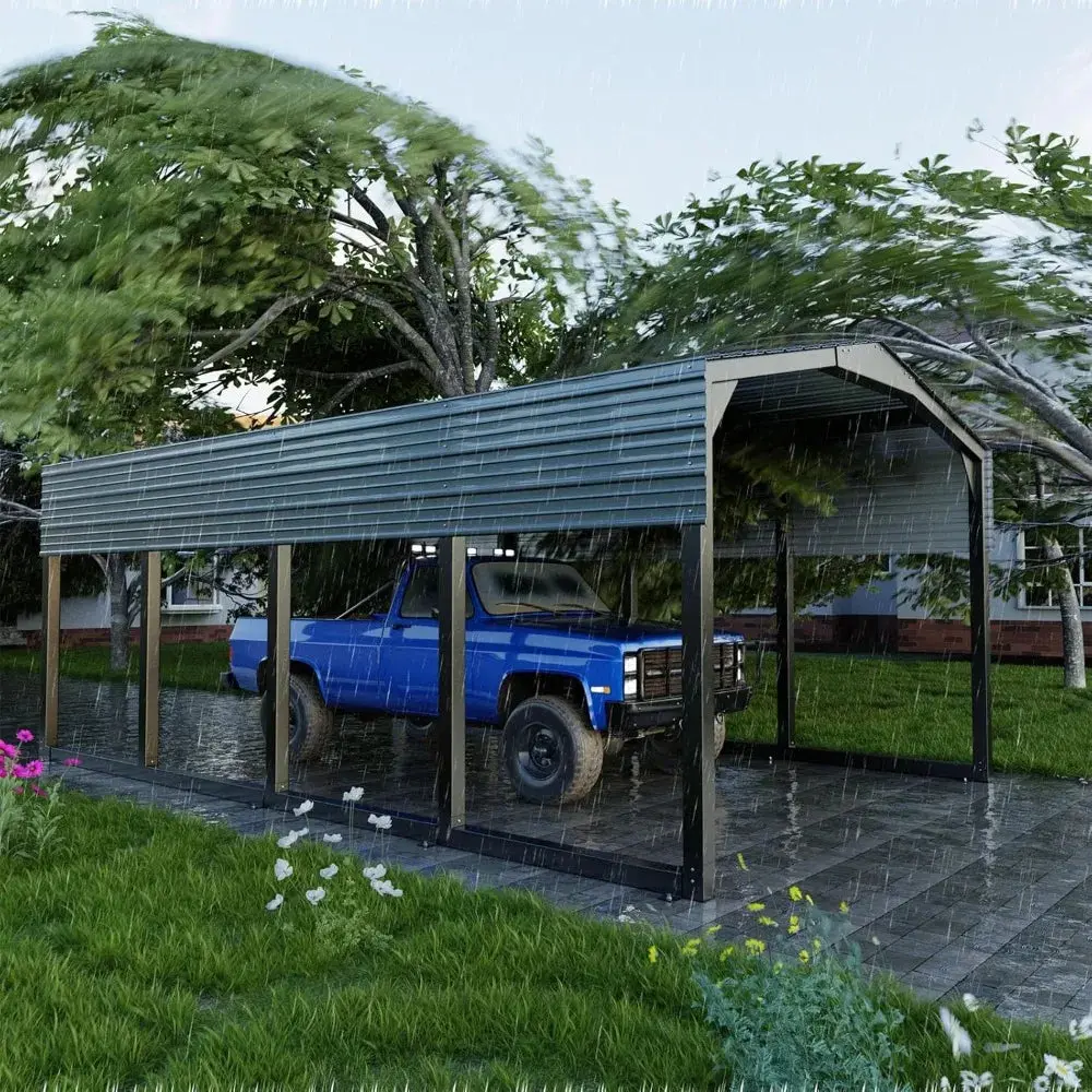 Durable Reinforced Car Garage with Steel Roof