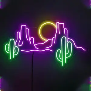 Mountain Neon Lights, Dreamy Colors, Soft Mountain Shaped Lines, Safe USB Power Supply, Bedroom Coffee Corner Study Decor