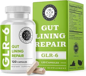 Intestinal Fortitude GLR-6 - Gut Lining Repair Supplement for Gut Health - Repair Leaky Gut with L-Glutamine, Slippery Elm, DGL Licorice Root, Marshmallow Root, Fenugreek - IBS, IBD, GERD -  Non-GMO, Dairy Free - Produced in the USA - 120 CT Capsules