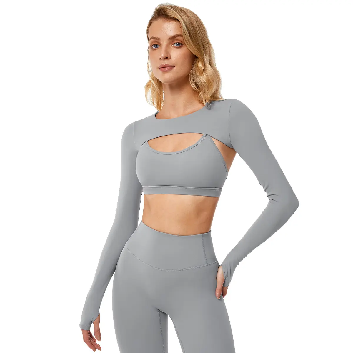 Women's Athletic Top, Seamless Long Sleeve Naked-Feel Shirt, Moisture Wicking Nude Sensation Fabric for Yoga and Running, Second Skin, Female, Running/Yoga, Quick Dry, Breathable
