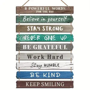 Wooden Hanging Sign, wood home sign, 1 Set Inspirational Slogans Sign, Wall Decor, Wall Art, Bar Cafe Door Decor, Room Decor, Outdoor Courtyard Decor, Plaque Party Decor, Hangable