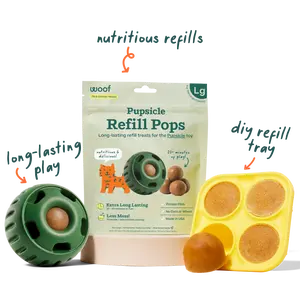 WOOF Pupsicle Starter Pack of Pupsicle Treat Dispensing Toy, Dog Treat Mold Tray & Refill Pops, Durable & Safe Toy to Keep Dogs Busy