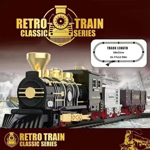 Classic Vintage Train Track Toy Set, Parent-Child Interactive Playset, Model Train Enthusiasts Gift, Indoor Toys, Educational Toy, Track Rail System