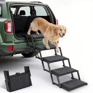 Dog Steps for Car — Foldable 5-Step Pet Stairs with Non-Slip Surface for Large Dogs, Supports Up to 250lbs