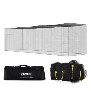 【Summervibes】VEVOR Baseball Batting Netting,  , Professional Softball Baseball Batting Hitting Training Net, Practice Portable Pitching Cage Net with Door & Carry Bag, Heavy Duty Enclosed PE Netting, 35FT (NET ONLY)