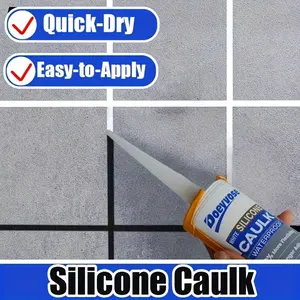 High-Quality Durable Silicone Sealant for Bathroom Use, Waterproof & Flexible Adhesive, Concrete Caulking Adhesive for Tiles & Concrete Surfaces, Easy Application Design