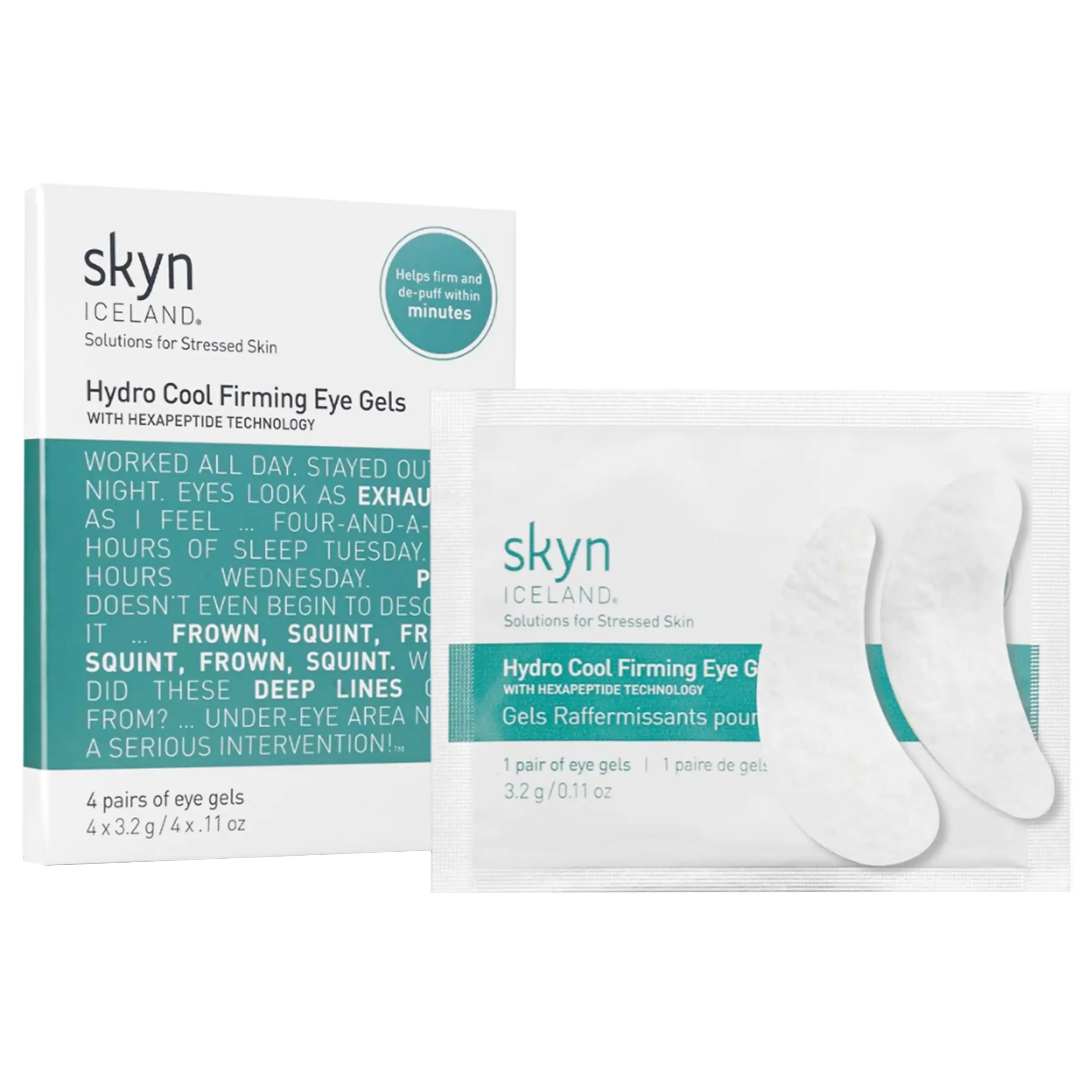 Skyn ICELAND Cooling Eye Patches (De-Puff, Dark Circles & Fine Lines ) Hydro Cool Firming Eye Gels.
