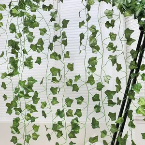 Valentine's Day Wall Hanging Simulation Faux Plastic Vine Ornaments for Room Decor, DIY Spring Green Artificial Leaf Vine, Plastic Simulation Leaves, Decorative Plants for Home Wedding Party Decoration, Fake Indoor Plants