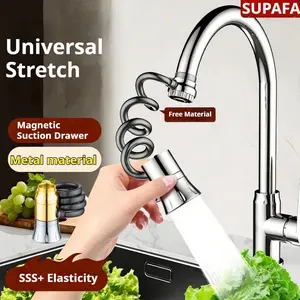 SUPAFA Metal Magnetic Pull-Down Kitchen Faucet Extender with 3 Spray Modes - Includes Aerator and Extension for Kitchen Sink & Bathroom