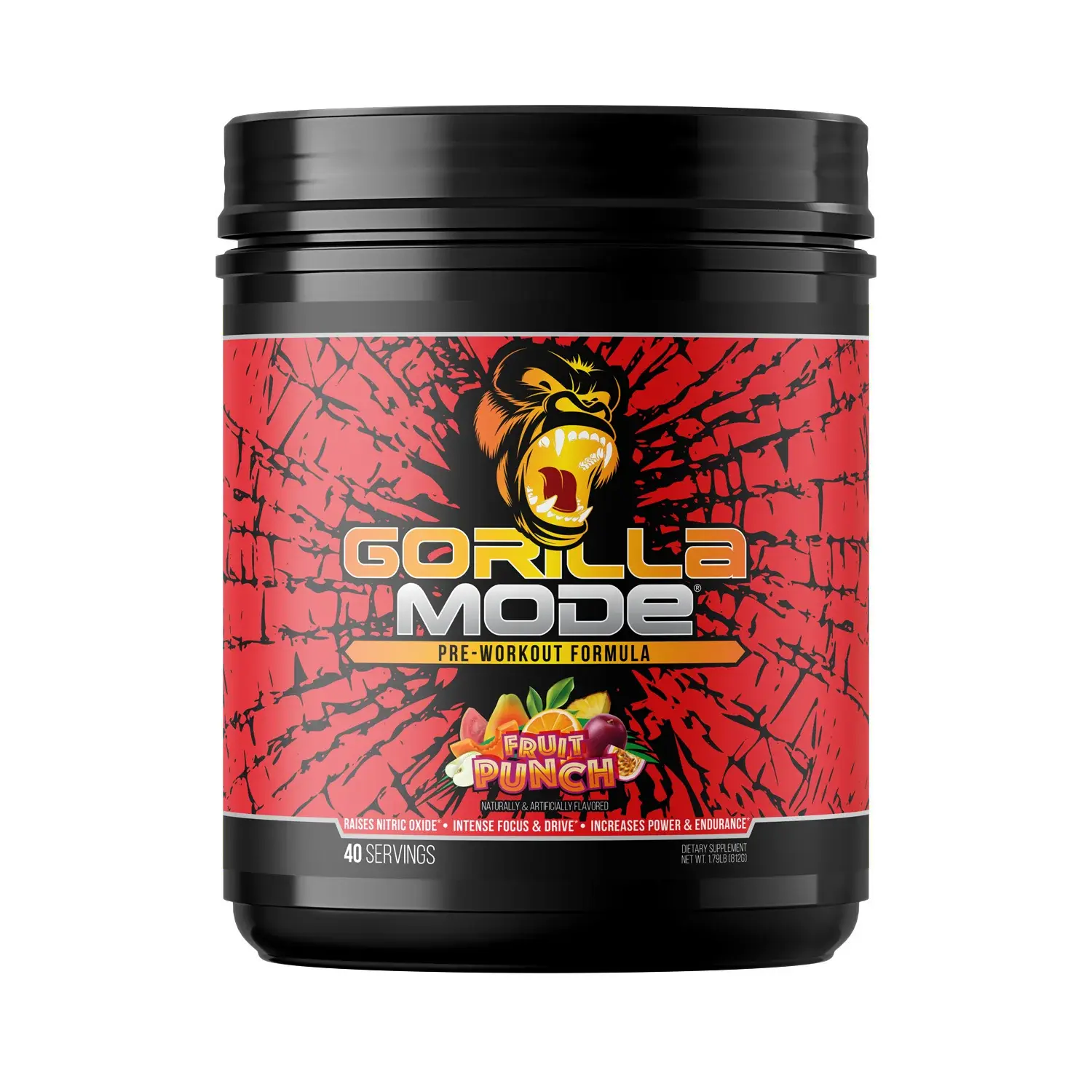 Gorilla Mode Pre-Workout - Massive Pumps, Laser Focus, Energy & Power (40 Servings)